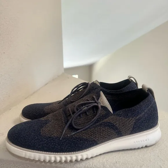 Cole Haan 2.Zerogrand Mens 10M US Blue Stitchlite Wingtip Oxford Shoes C27880 13