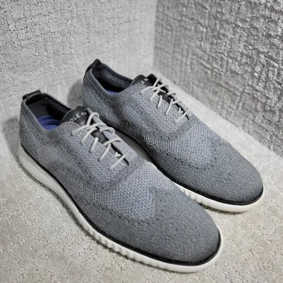Cole Haan 2.Zerogrand Men's Size 12M Gray Stitchlite Wingtip Oxford Shoes C27565