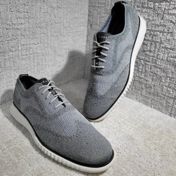 Cole Haan 2.Zerogrand Men's Size 12M Gray Stitchlite Wingtip Oxford Shoes C27565