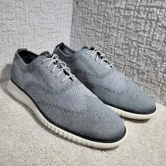 Cole Haan 2.Zerogrand Men's Size 12M Gray Stitchlite Wingtip Oxford Shoes C27565