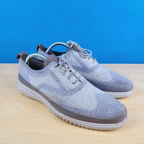 Cole Haan 2.Zerogrand Stitchlite Mens Size 10‎ Shoes Grey Wingtip Oxford C28827