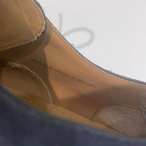 Cole Haan 8.5 M Cambridge Plain Oxford Blue Suede Leather Lace-Up Almond Toe