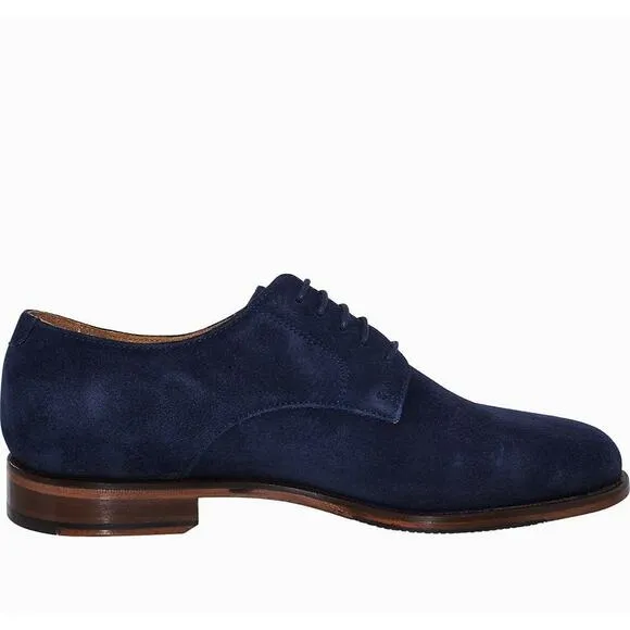 Cole Haan 8.5 M Cambridge Plain Oxford Blue Suede Leather Lace-Up Almond Toe