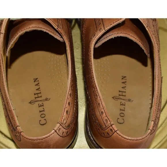 Cole Haan Air Giraldo Men's Shoes 9.5 Brown Leather Wingtip Oxford Office