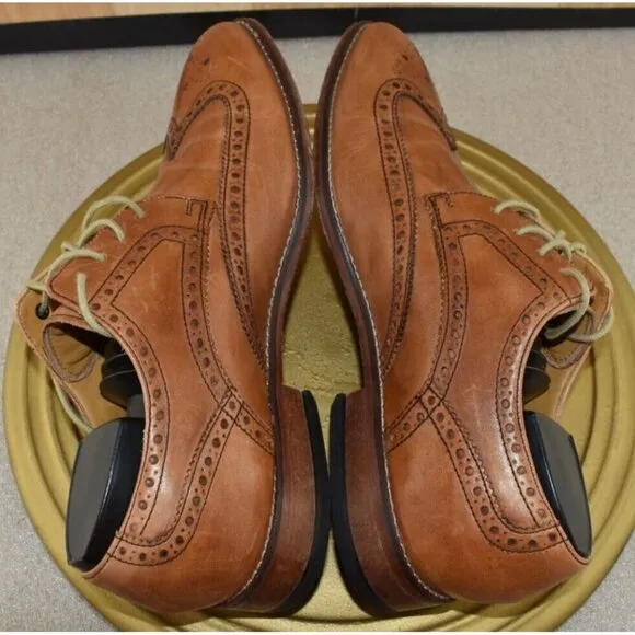 Cole Haan Air Giraldo Men's Shoes 9.5 Brown Leather Wingtip Oxford Office
