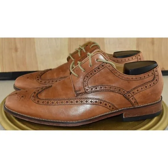 Cole Haan Air Giraldo Men's Shoes 9.5 Brown Leather Wingtip Oxford Office