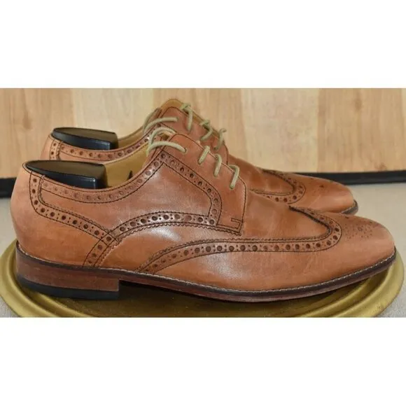 Cole Haan Air Giraldo Men's Shoes 9.5 Brown Leather Wingtip Oxford Office