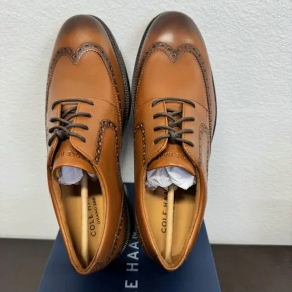 COLE HAAN Bedford Wingtip Oxford (Men) Size 9 British TAN NEW IN BOX