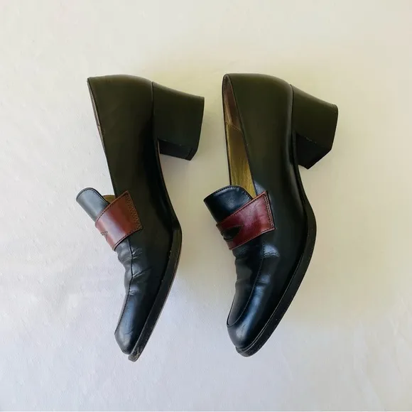 Cole Haan Black and Brown Loafers with Classic Design