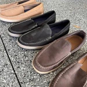 Cole Haan Black and Brown Slip-On Loafers Classic Design