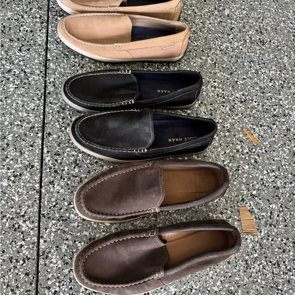 Cole Haan Black and Brown Slip-On Loafers Classic Design