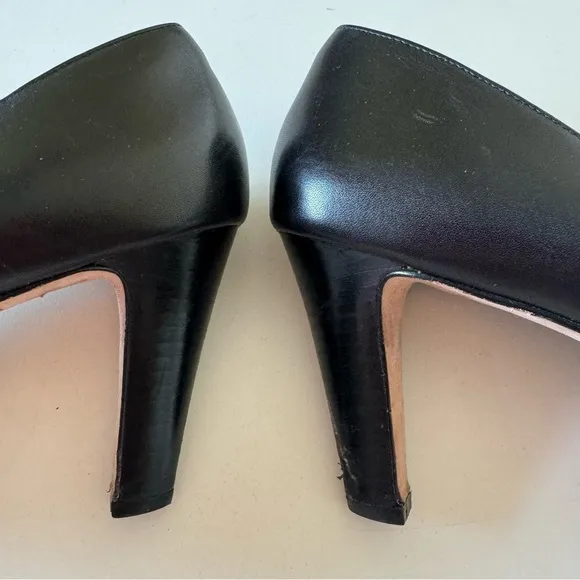 Cole Haan Black Leather Peep Toe High Heels Pumps Shoes Size 10