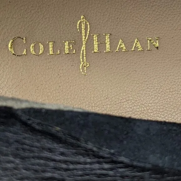 Cole Haan Black Suede Halley Lace Up Wedge Chukka Shoes Size 10.5