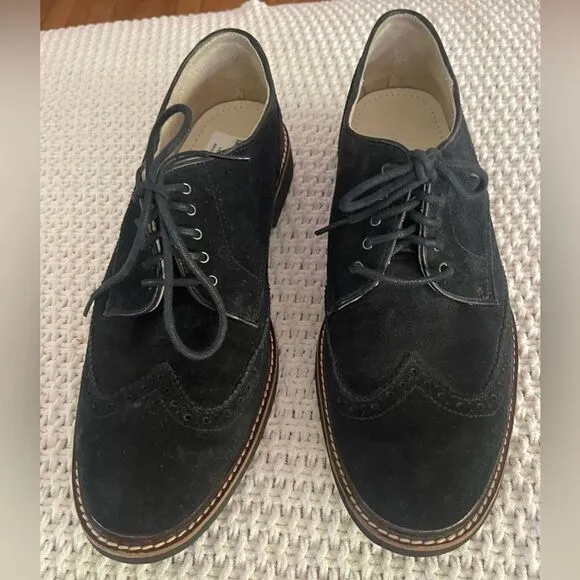 Cole Haan black suede oxford lace up men’s shoes, size 10 1/2 medium‎