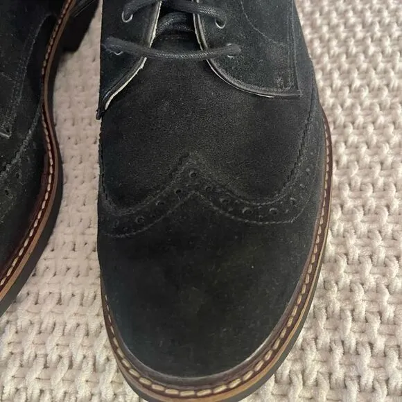 Cole Haan black suede oxford lace up men’s shoes, size 10 1/2 medium‎