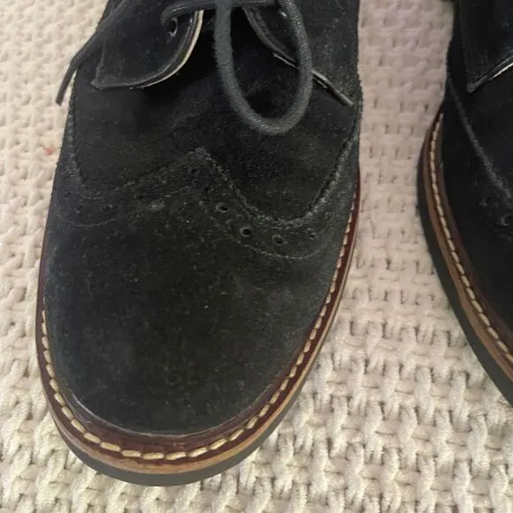 Cole Haan black suede oxford lace up men’s shoes, size 10 1/2 medium‎