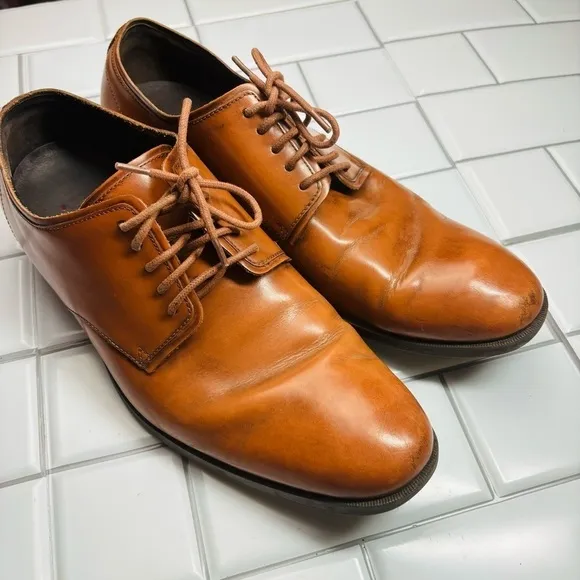 Cole Haan Copley Plain Derby Oxford Leather 11 M C13139 British Tan