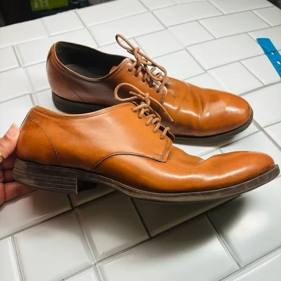Cole Haan Copley Plain Derby Oxford Leather 11 M C13139 British Tan