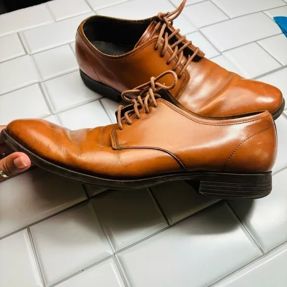 Cole Haan Copley Plain Derby Oxford Leather 11 M C13139 British Tan