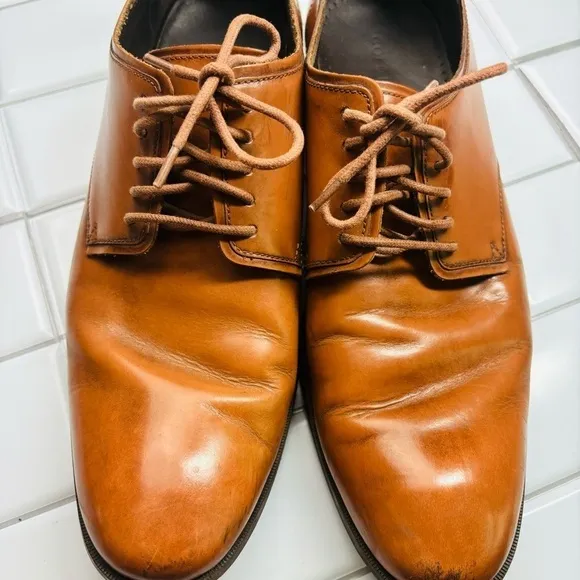 Cole Haan Copley Plain Derby Oxford Leather 11 M C13139 British Tan