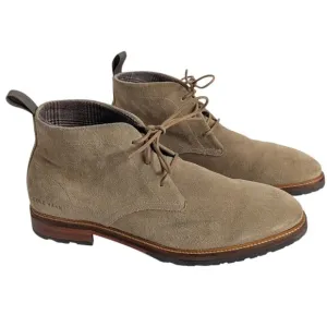Cole Haan Cream Tan Suede Berkshire Lug Chukka Boots Lace Up