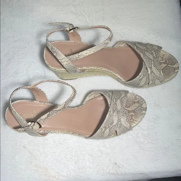 Cole Haan Cream Wedge Sandals with Braided Design