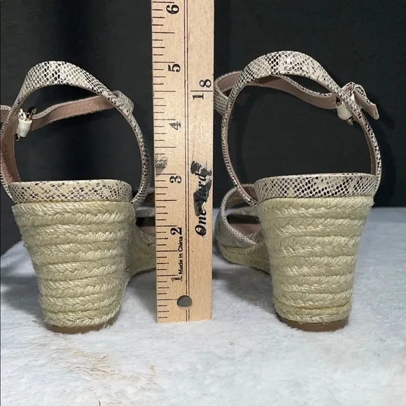 Cole Haan Cream Wedge Sandals with Braided Design