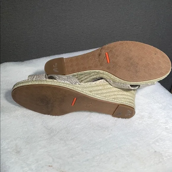 Cole Haan Cream Wedge Sandals with Braided Design
