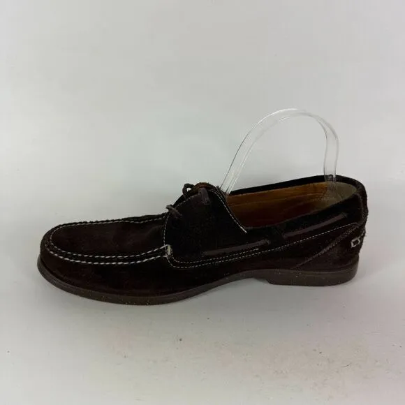 Cole Haan Dominick Boat shoes Men's 10 Dark Brown Suede Lace-Up Low Top Classic
