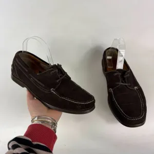 Cole Haan Dominick Boat shoes Men's 10 Dark Brown Suede Lace-Up Low Top Classic