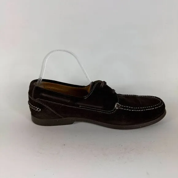 Cole Haan Dominick Boat shoes Men's 10 Dark Brown Suede Lace-Up Low Top Classic