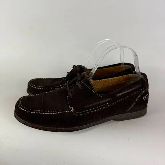 Cole Haan Dominick Boat shoes Men's 10 Dark Brown Suede Lace-Up Low Top Classic