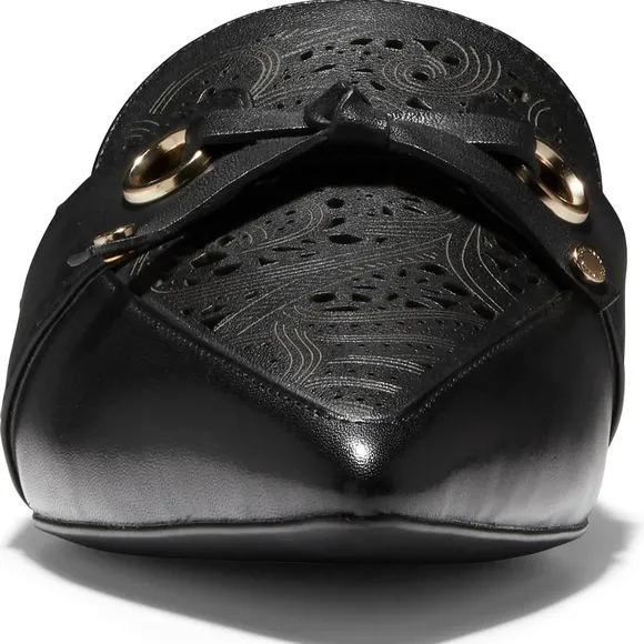 Cole Haan Emily Black Leather Mules Flats Sandals