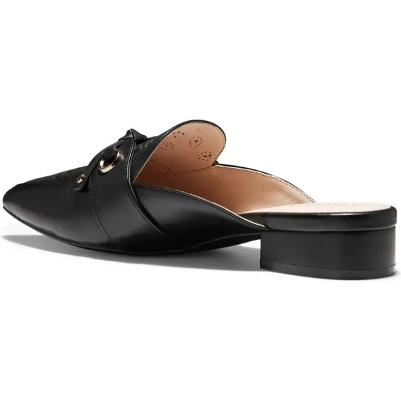 Cole Haan Emily Black Leather Mules Flats Sandals