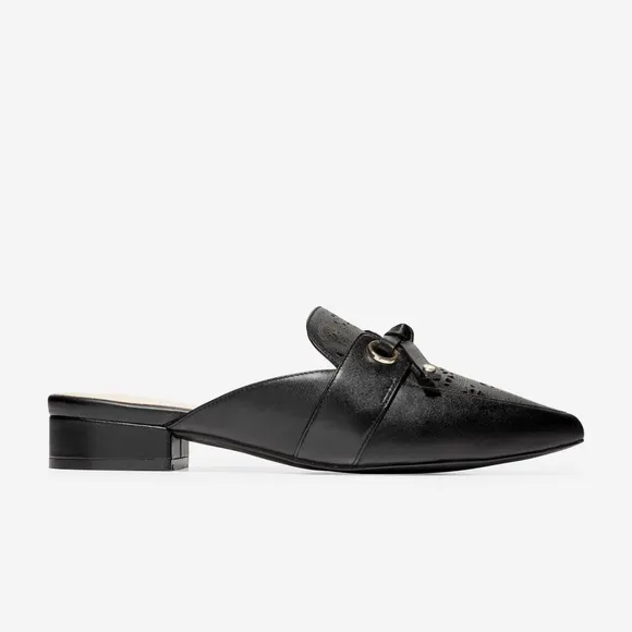 Cole Haan Emily Black Leather Mules Flats Sandals