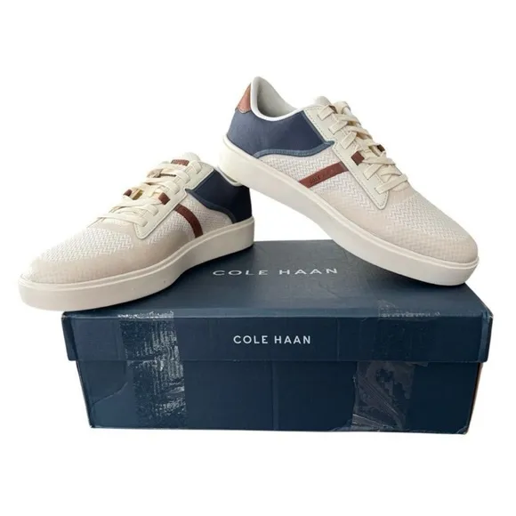 Cole Haan Grand Crosscourt Winner Sneaker Ivory Navy Blazer Men’s Size 11 Medium
