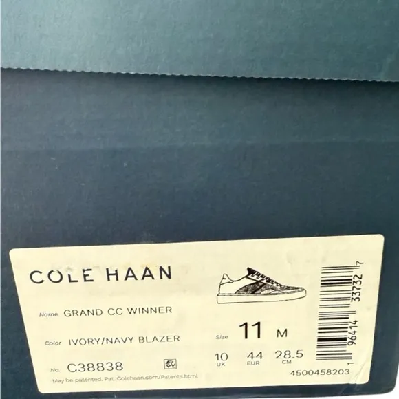 Cole Haan Grand Crosscourt Winner Sneaker Ivory Navy Blazer Men’s Size 11 Medium