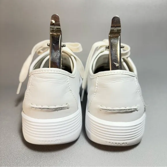 Cole Haan Grand OS Classic White Leather Sneakers 8B