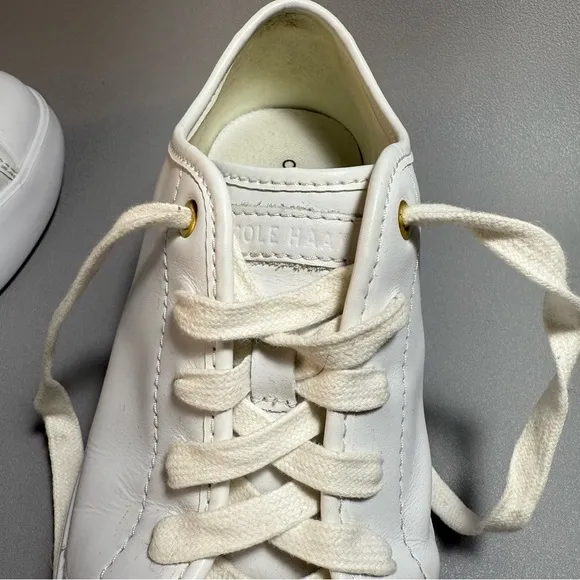 Cole Haan Grand OS Classic White Leather Sneakers 8B