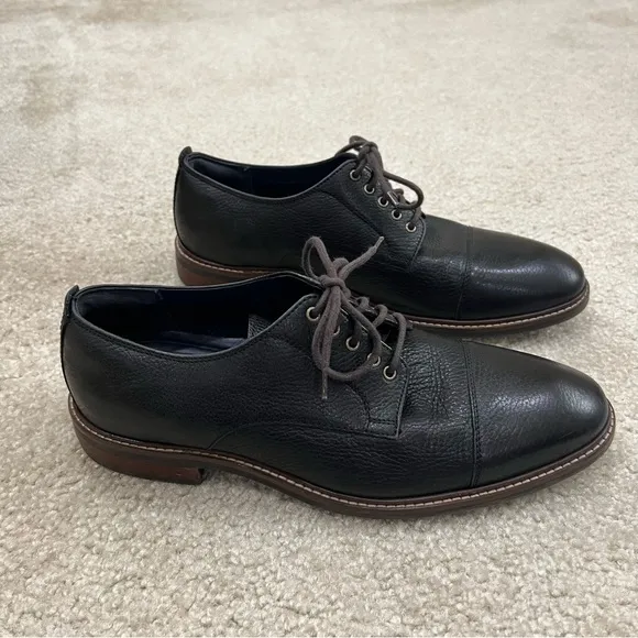 Cole Haan Grand OS Men Watson Black Leather Oxford Cap Toe Derby Sz 10 M C26150,