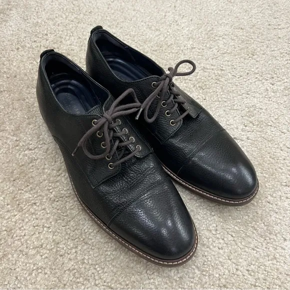 Cole Haan Grand OS Men Watson Black Leather Oxford Cap Toe Derby Sz 10 M C26150,