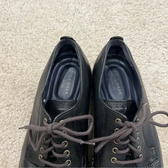 Cole Haan Grand OS Men Watson Black Leather Oxford Cap Toe Derby Sz 10 M C26150,