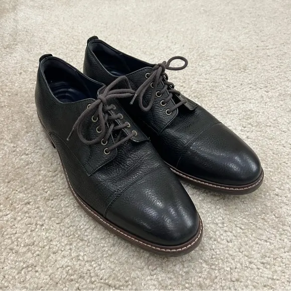 Cole Haan Grand OS Men Watson Black Leather Oxford Cap Toe Derby Sz 10 M C26150,