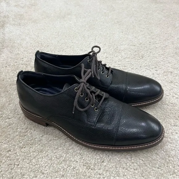Cole Haan Grand OS Men Watson Black Leather Oxford Cap Toe Derby Sz 10 M C26150,