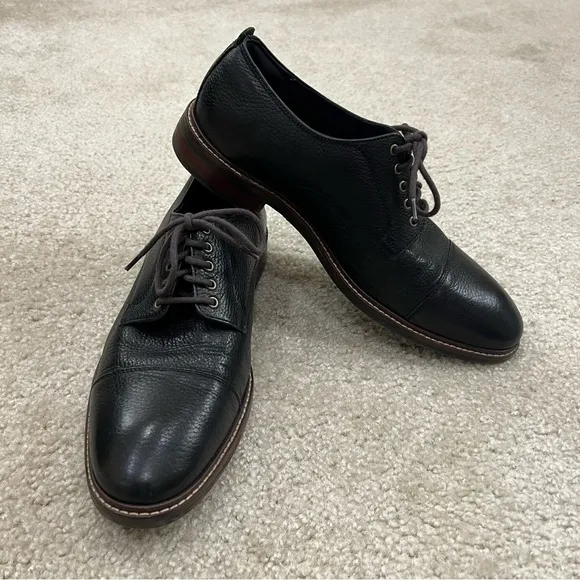 Cole Haan Grand OS Men Watson Black Leather Oxford Cap Toe Derby Sz 10 M C26150,