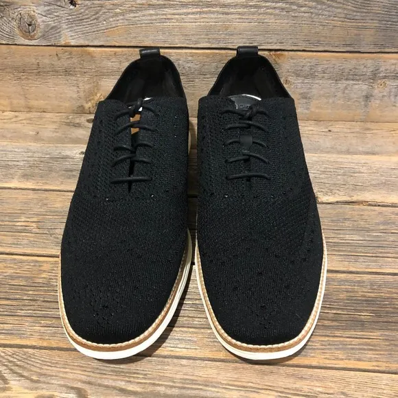 Cole Haan Grand OS Shoes Mens 11.5 M Black Wingtip Oxford Stitchlite C27959