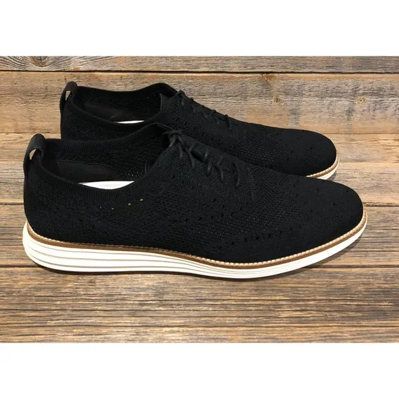 Cole Haan Grand OS Shoes Mens 11.5 M Black Wingtip Oxford Stitchlite C27959