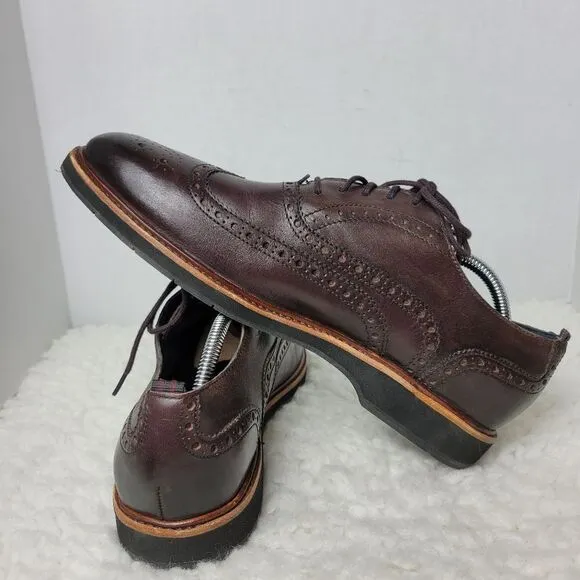 Cole Haan Grand OS Mens Shoes Size 10M Brown Leather Wingtip Oxford C31330