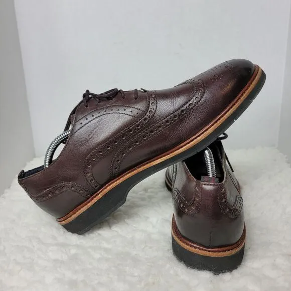 Cole Haan Grand OS Mens Shoes Size 10M Brown Leather Wingtip Oxford C31330