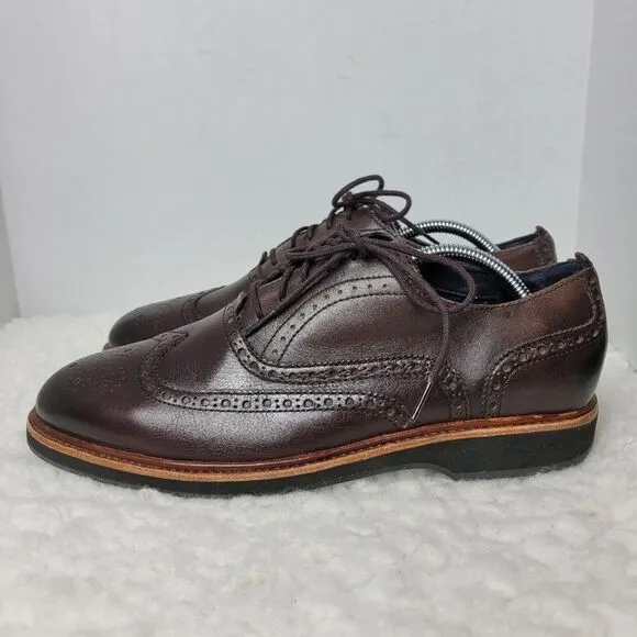 Cole Haan Grand OS Mens Shoes Size 10M Brown Leather Wingtip Oxford C31330